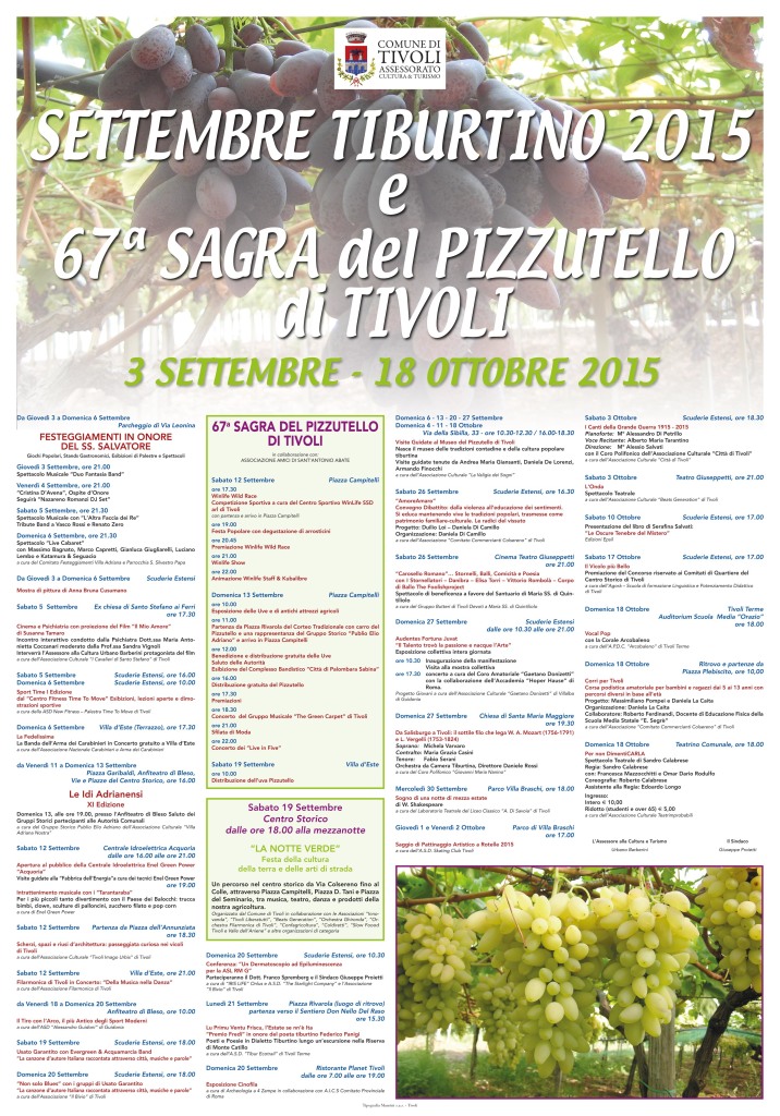 Manifesto programma 2015 Settembre tiburtino